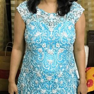 Custom hand embroidered Gown